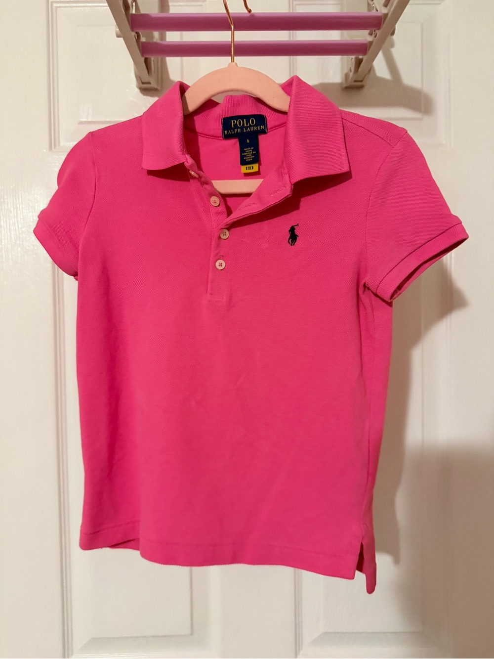 Polo by Ralph Lauren Girls Hot Pink Short-Sleeve Polo